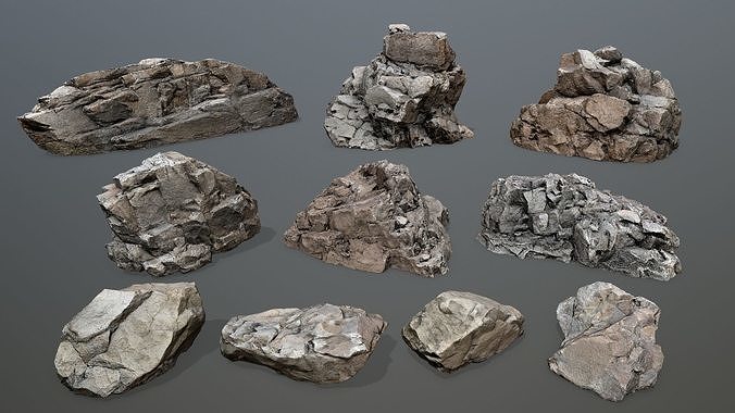 desert rocks Low-poly 3D model