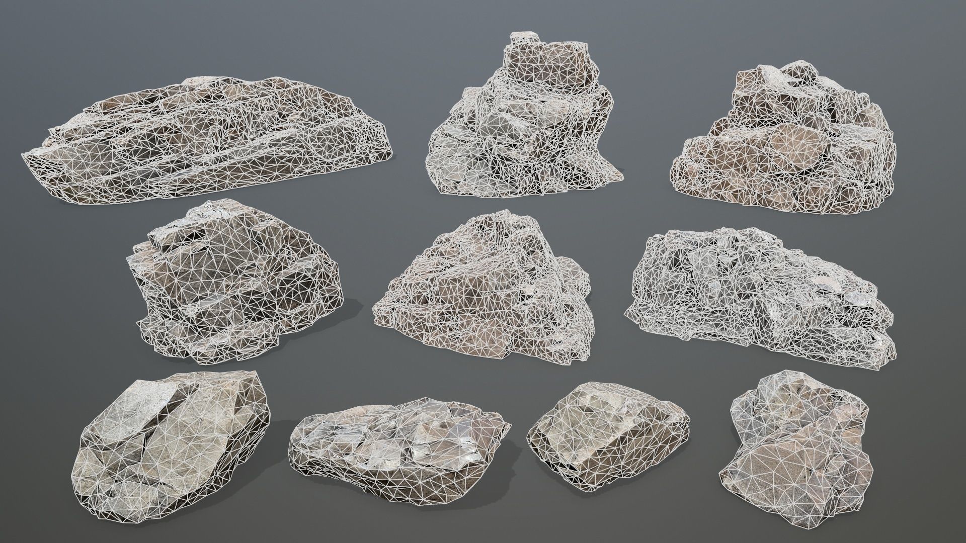 desert rocks Low-poly 3D model_21
