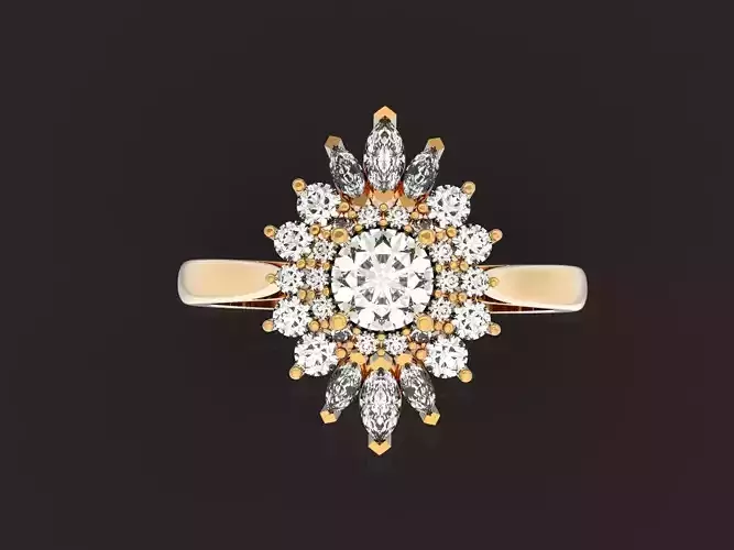  Halo Engagement with Marquis stone 1292