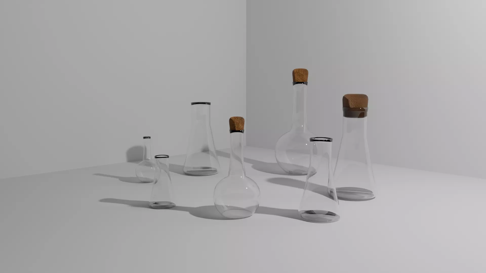 Laboratory Set Beaker and Round Flask Free low-poly 3D model_0