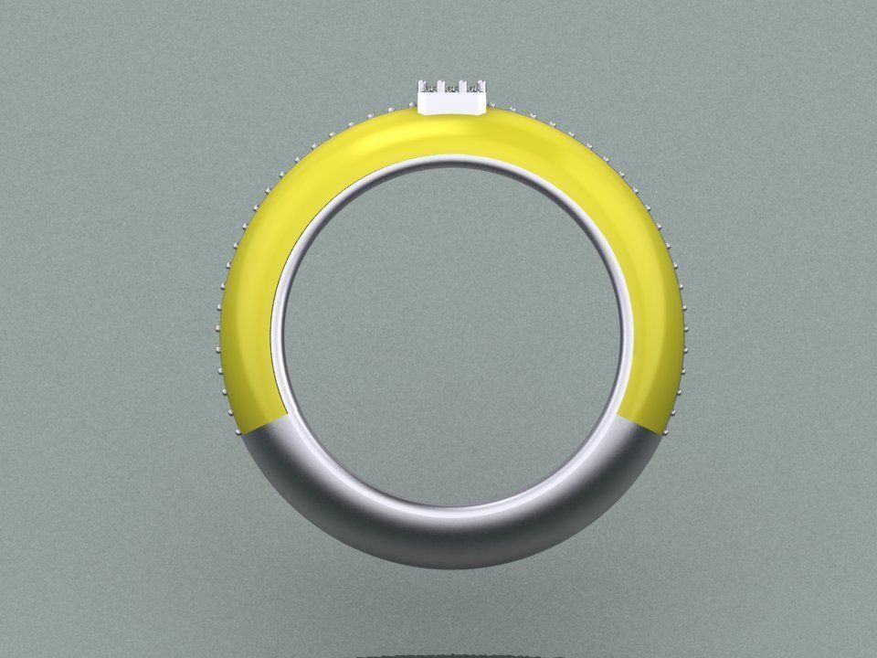 Enamel Gold Ring 3D print model_2