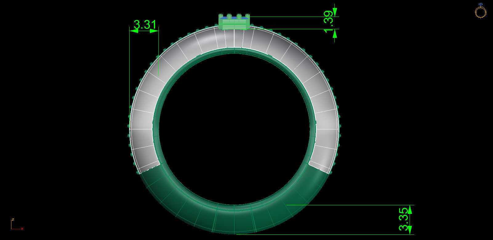Enamel Gold Ring 3D print model_7