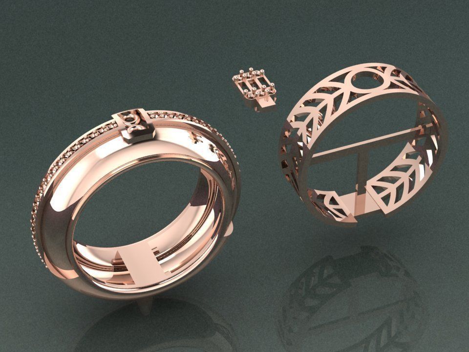 Enamel Gold Ring 3D print model_6