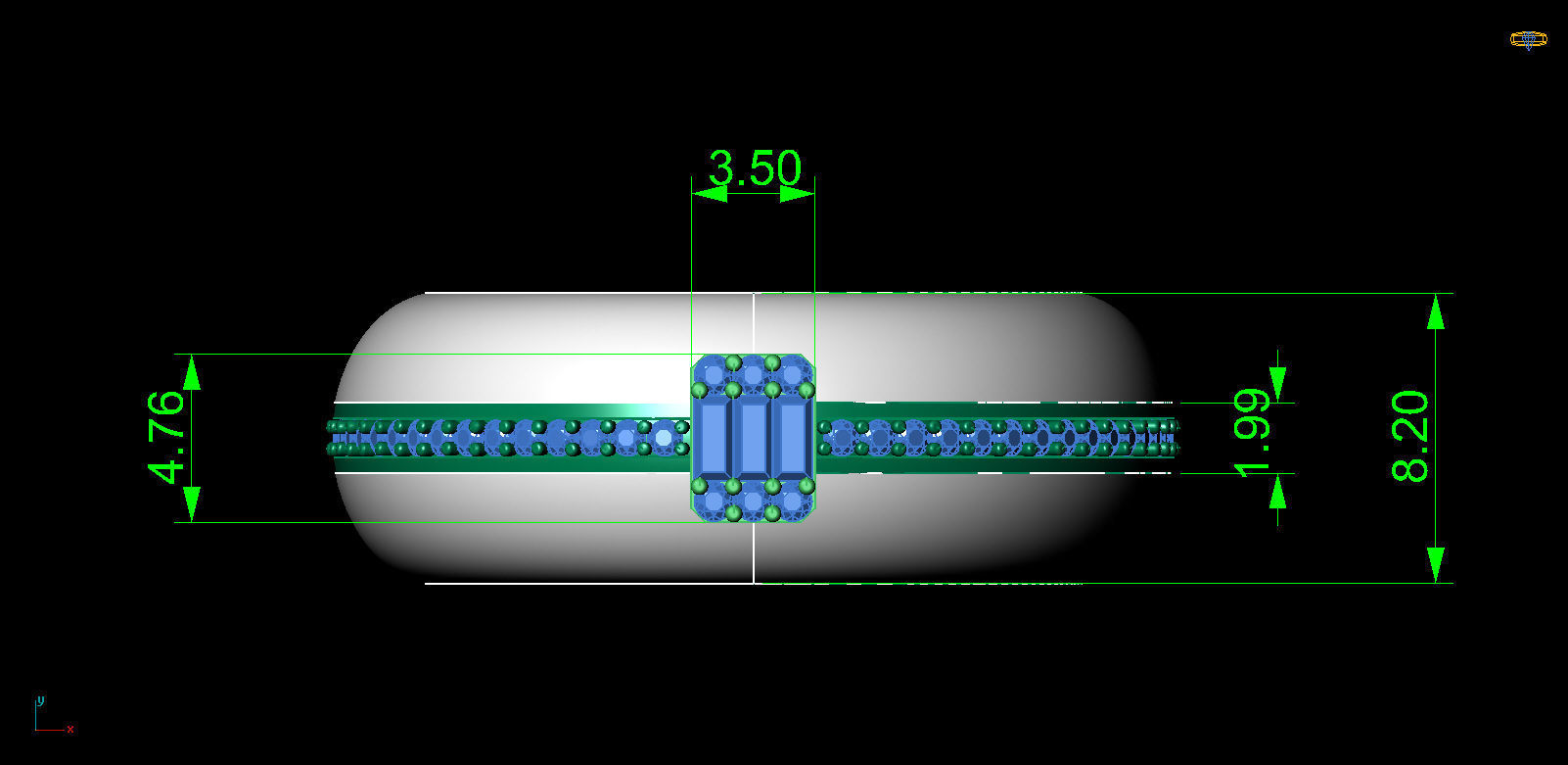 Enamel Gold Ring 3D print model_8