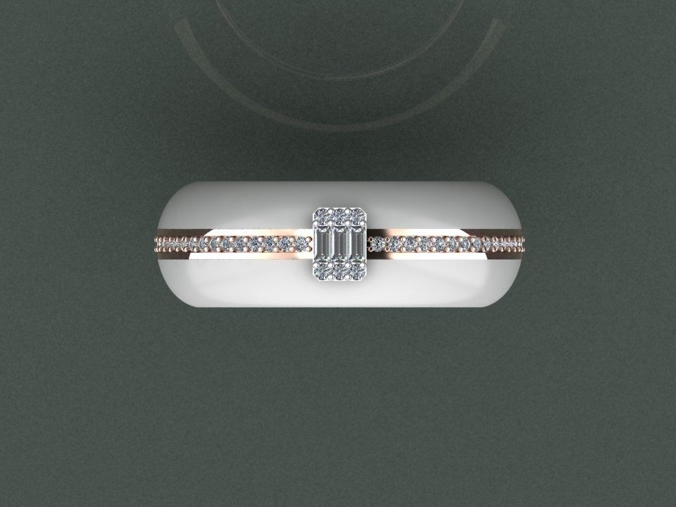 Enamel Gold Ring 3D print model_4