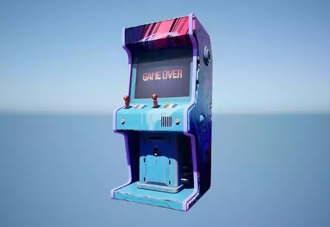 Cyberpunk Arcade Machine Low-poly 3D model