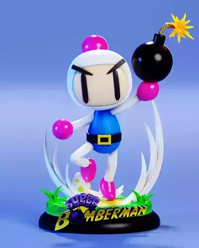 Bomberman Figure Statue Fanart