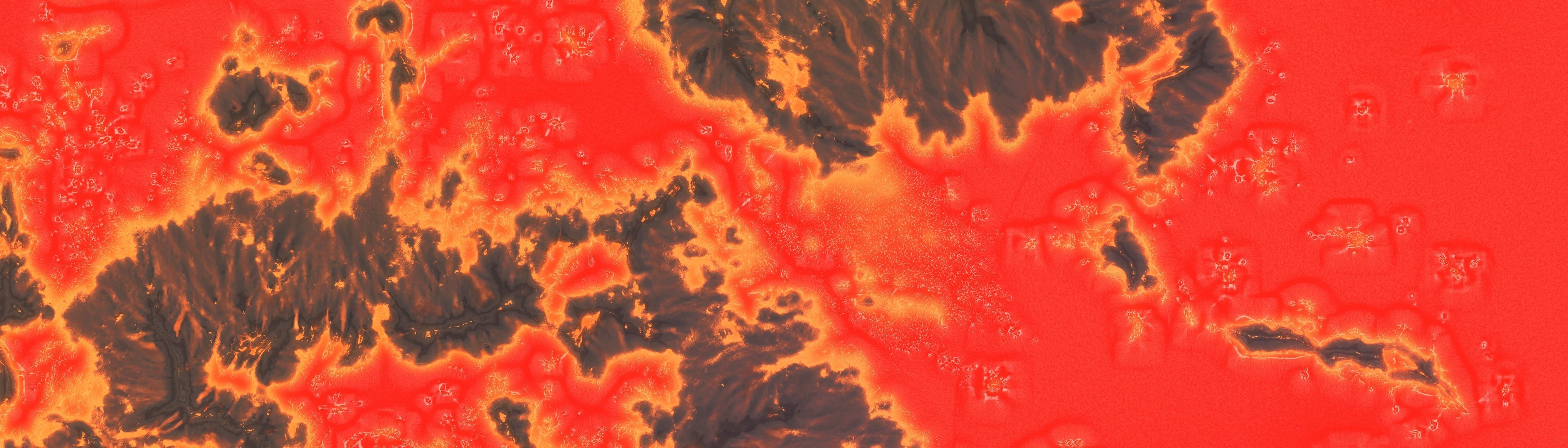 16K Lava Sea Seamless height map and 3D terrain Low-poly 3D model_8