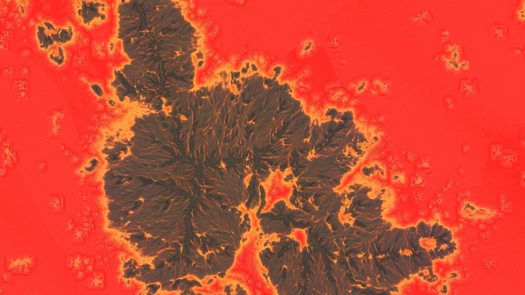16K Lava Sea Seamless height map and 3D terrain Low-poly 3D model_6