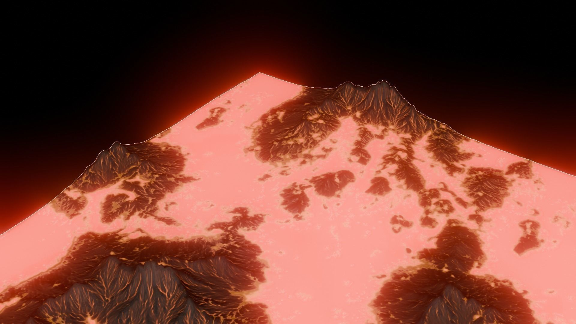 16K Lava Sea Seamless height map and 3D terrain Low-poly 3D model_15