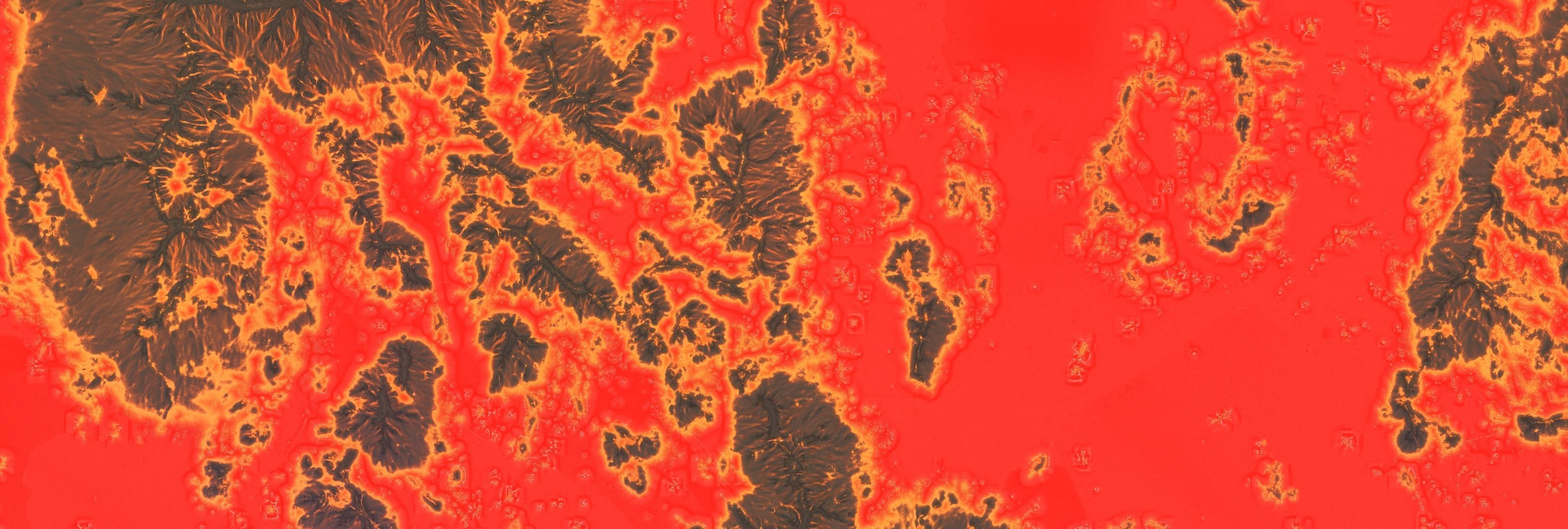 16K Lava Sea Seamless height map and 3D terrain Low-poly 3D model_25