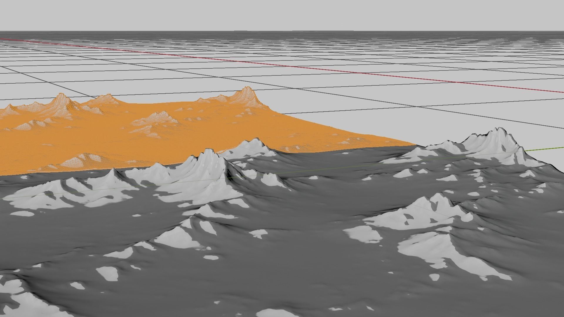 16K Lava Sea Seamless height map and 3D terrain Low-poly 3D model_13