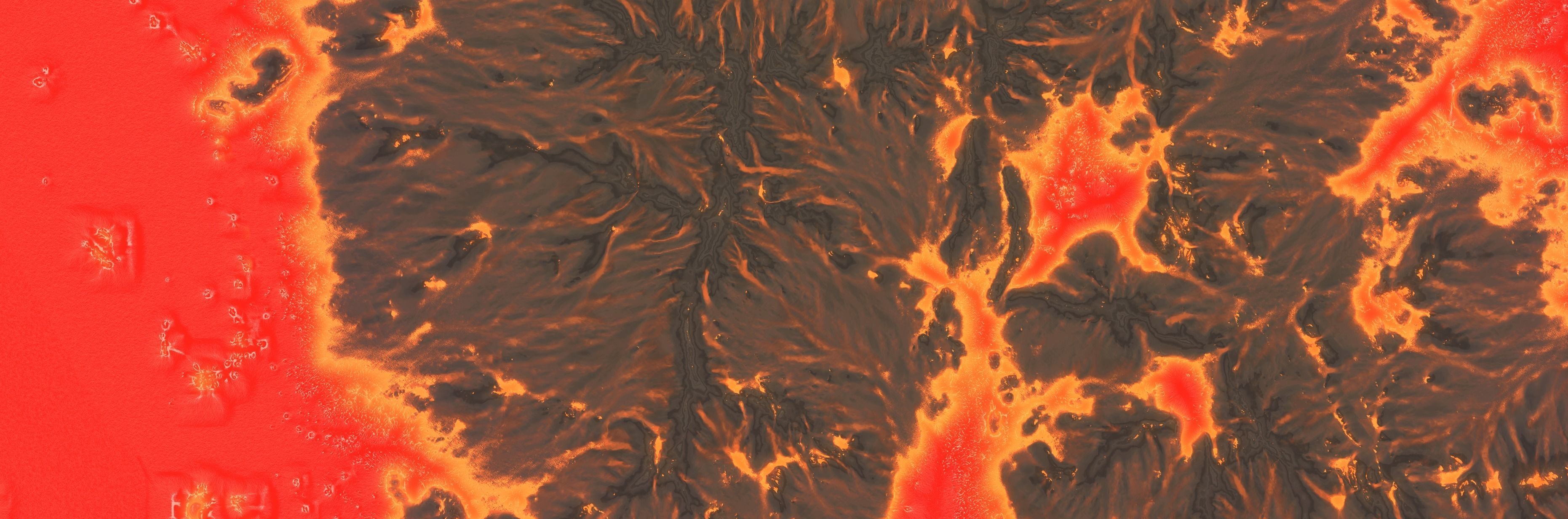 16K Lava Sea Seamless height map and 3D terrain Low-poly 3D model_21