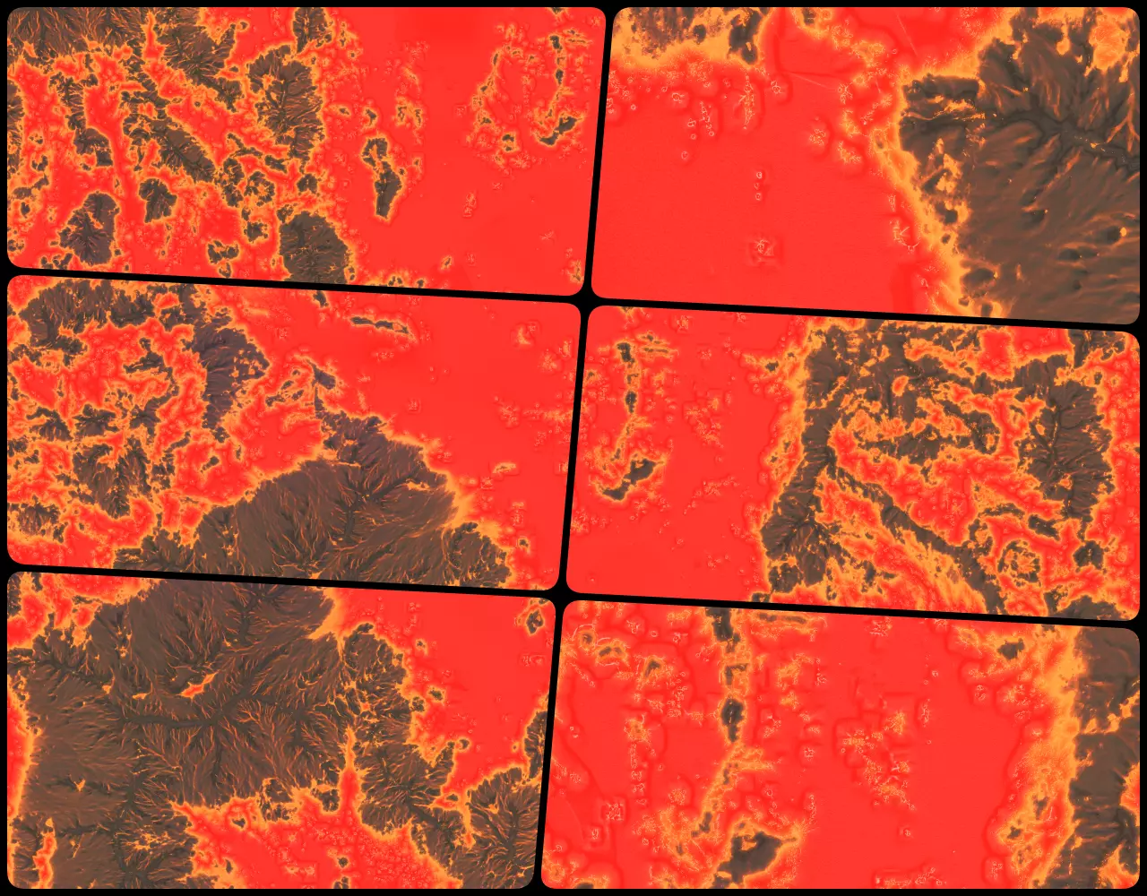16K Lava Sea Seamless height map and 3D terrain Low-poly 3D model_0