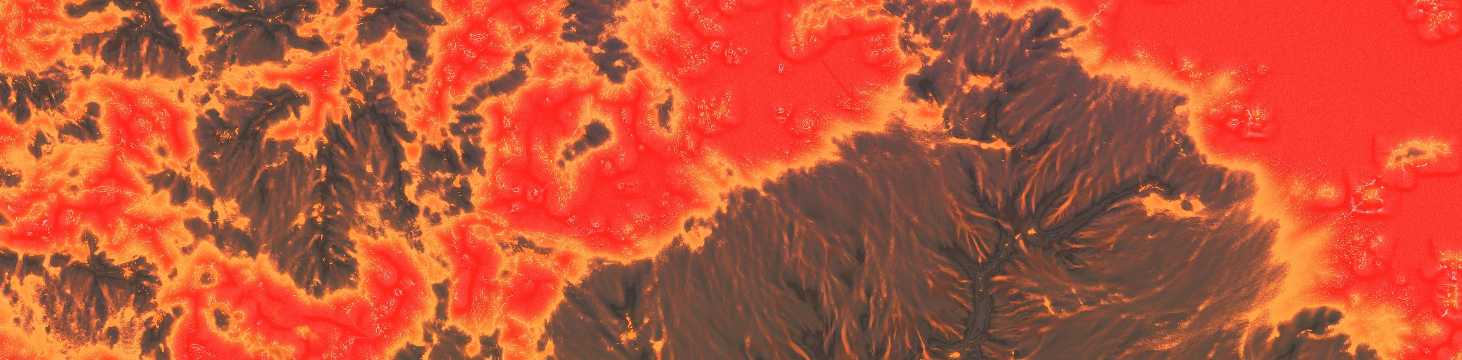 16K Lava Sea Seamless height map and 3D terrain Low-poly 3D model_12