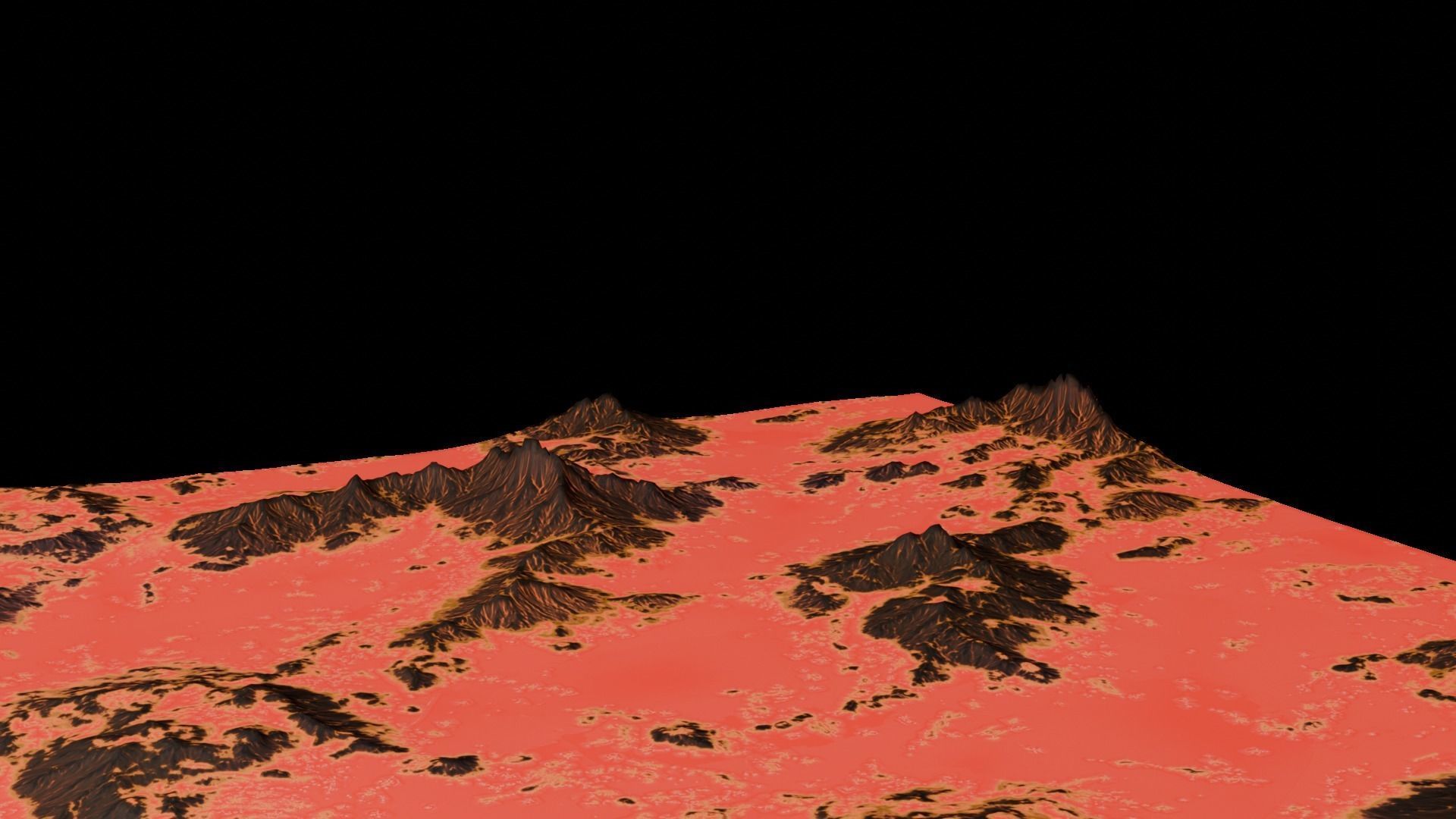 16K Lava Sea Seamless height map and 3D terrain Low-poly 3D model_10