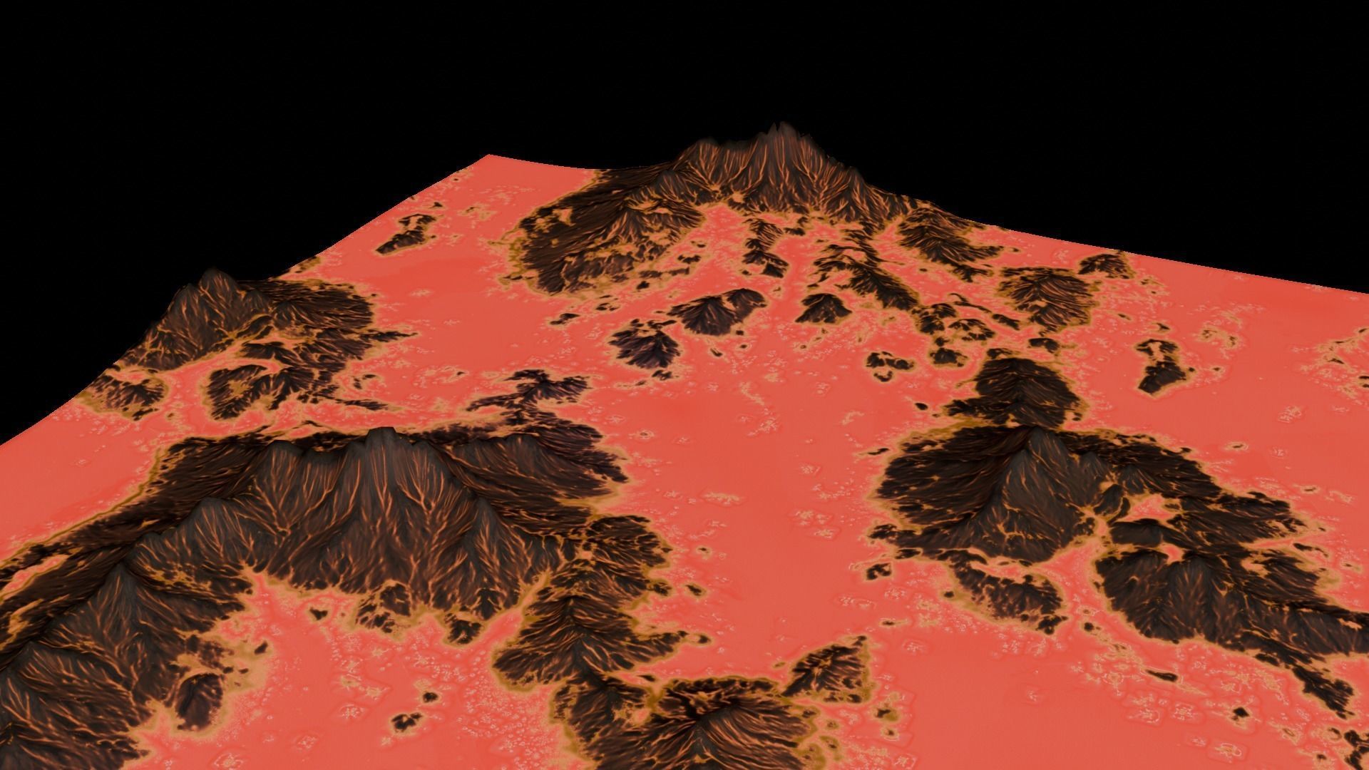 16K Lava Sea Seamless height map and 3D terrain Low-poly 3D model_3