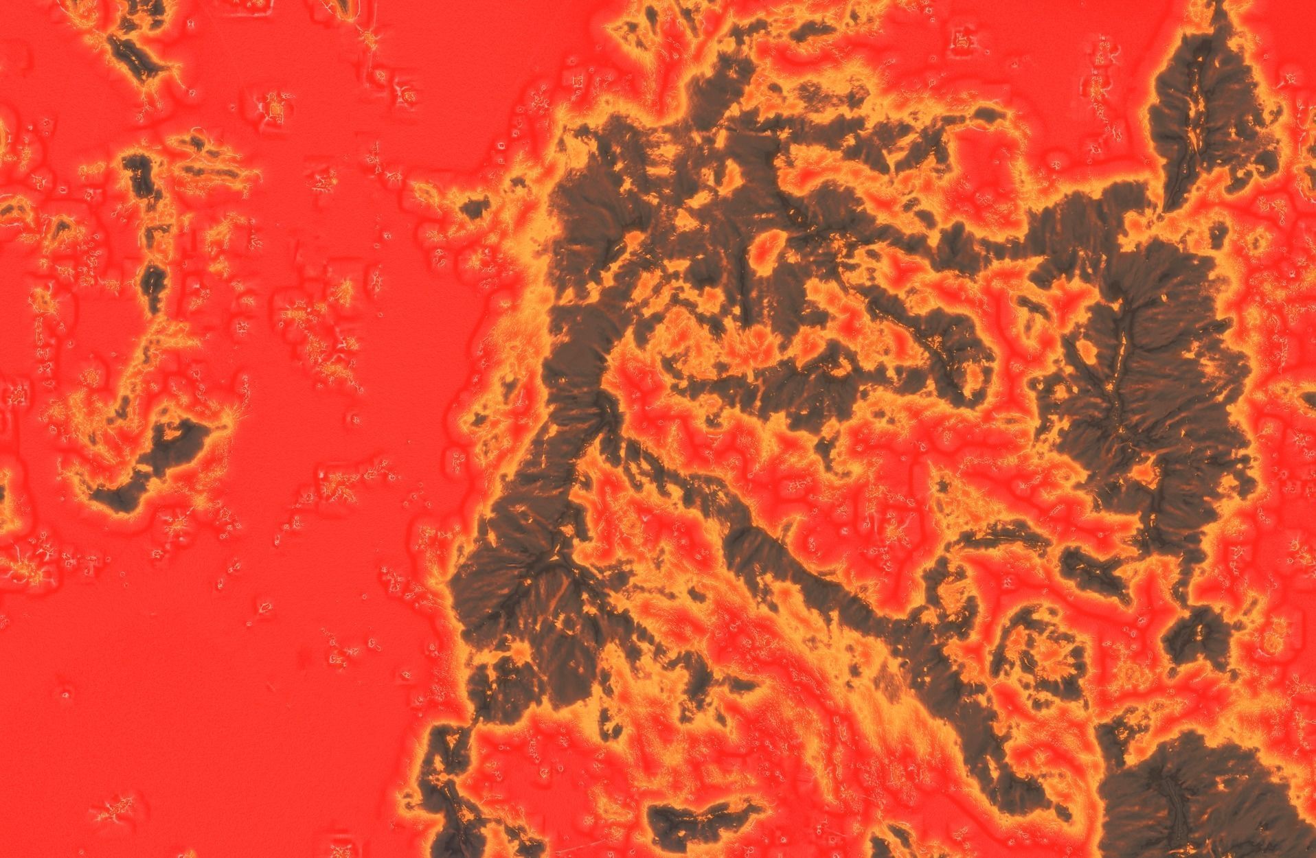 16K Lava Sea Seamless height map and 3D terrain Low-poly 3D model_22