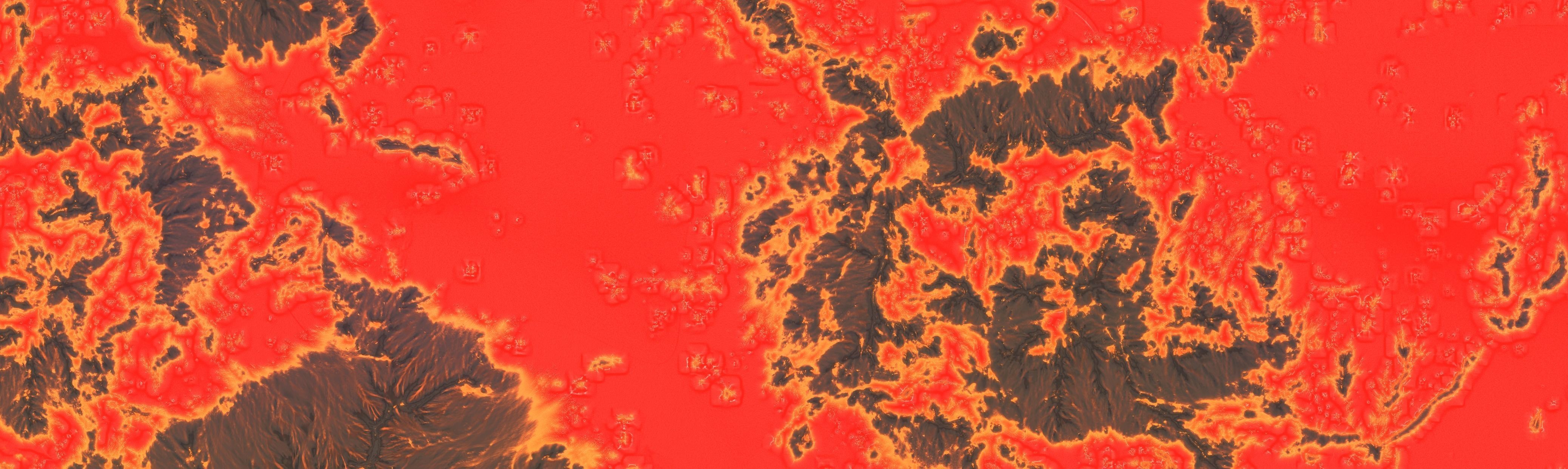 16K Lava Sea Seamless height map and 3D terrain Low-poly 3D model_5