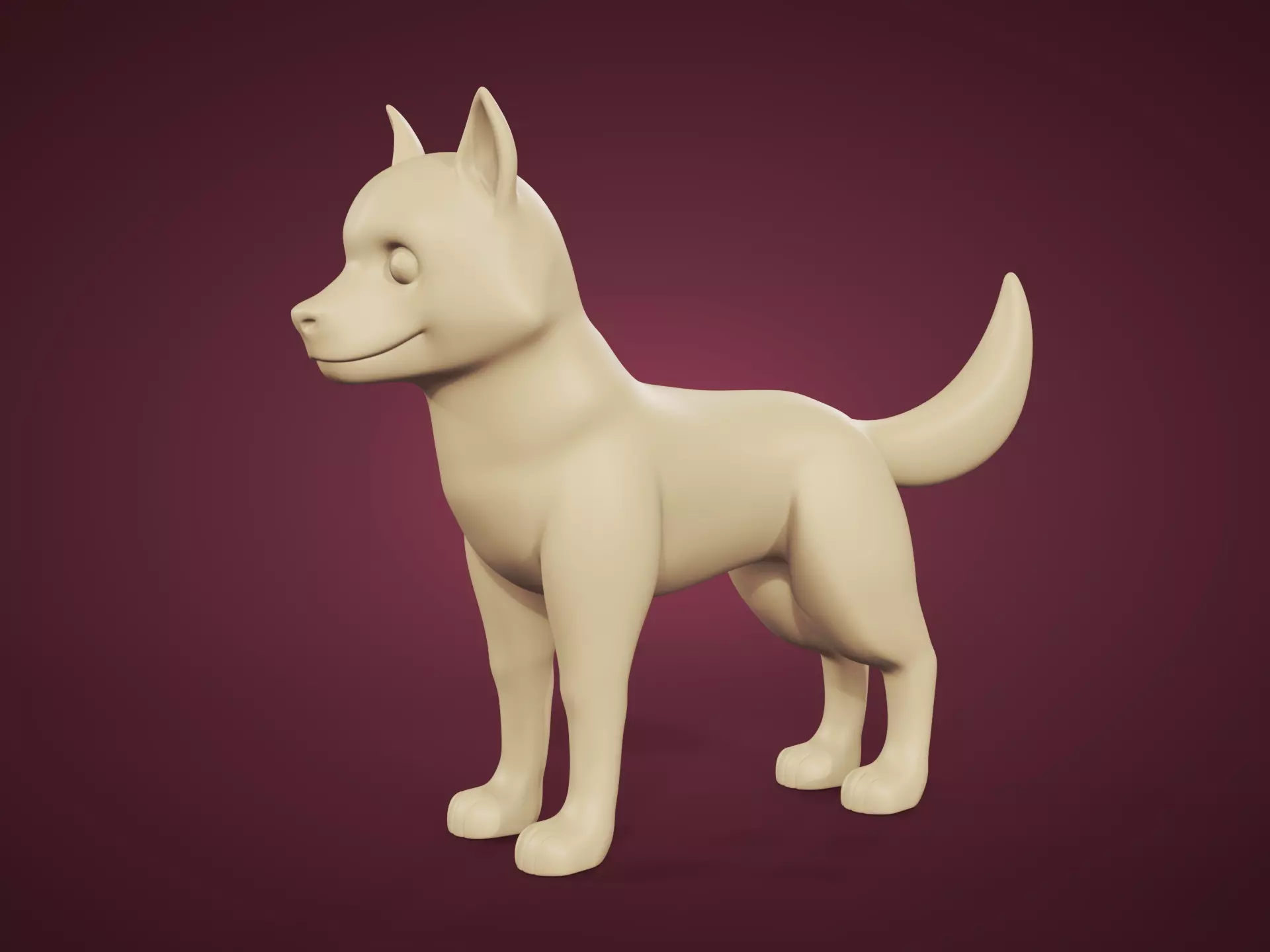 Cartoon Dog - Base Mesh - Figurine - Statue - Sculpture - Toy Low-poly 3D model