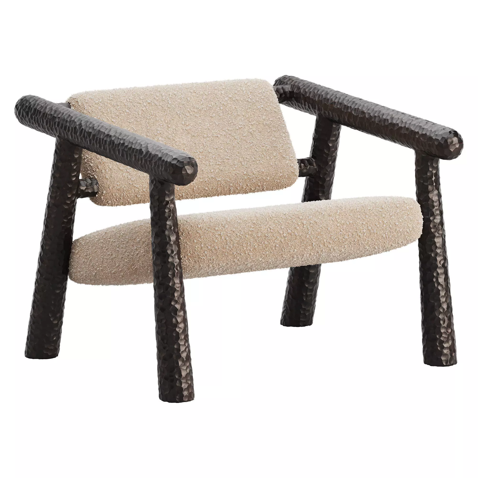Charred Chair Boucle Low-poly 3D model