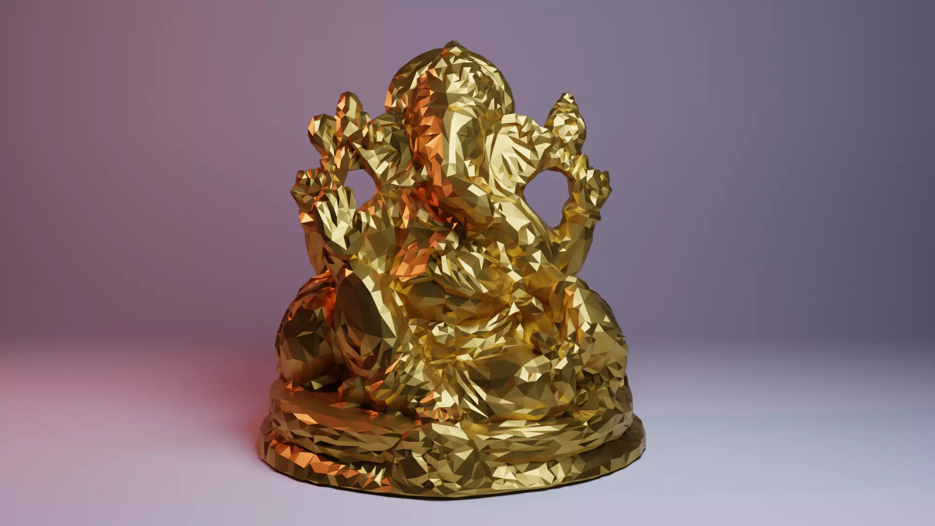 Lord Ganesha low-loly style Free 3D print model_0