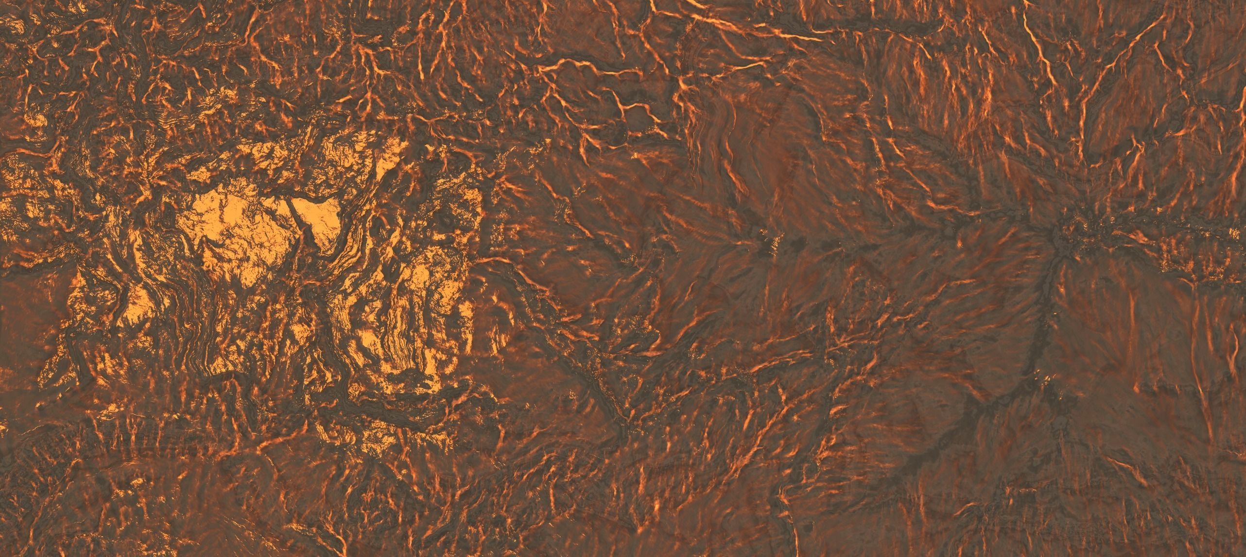 16k Infinite lava river Seamless height map and 3D terrain Low-poly 3D model_8