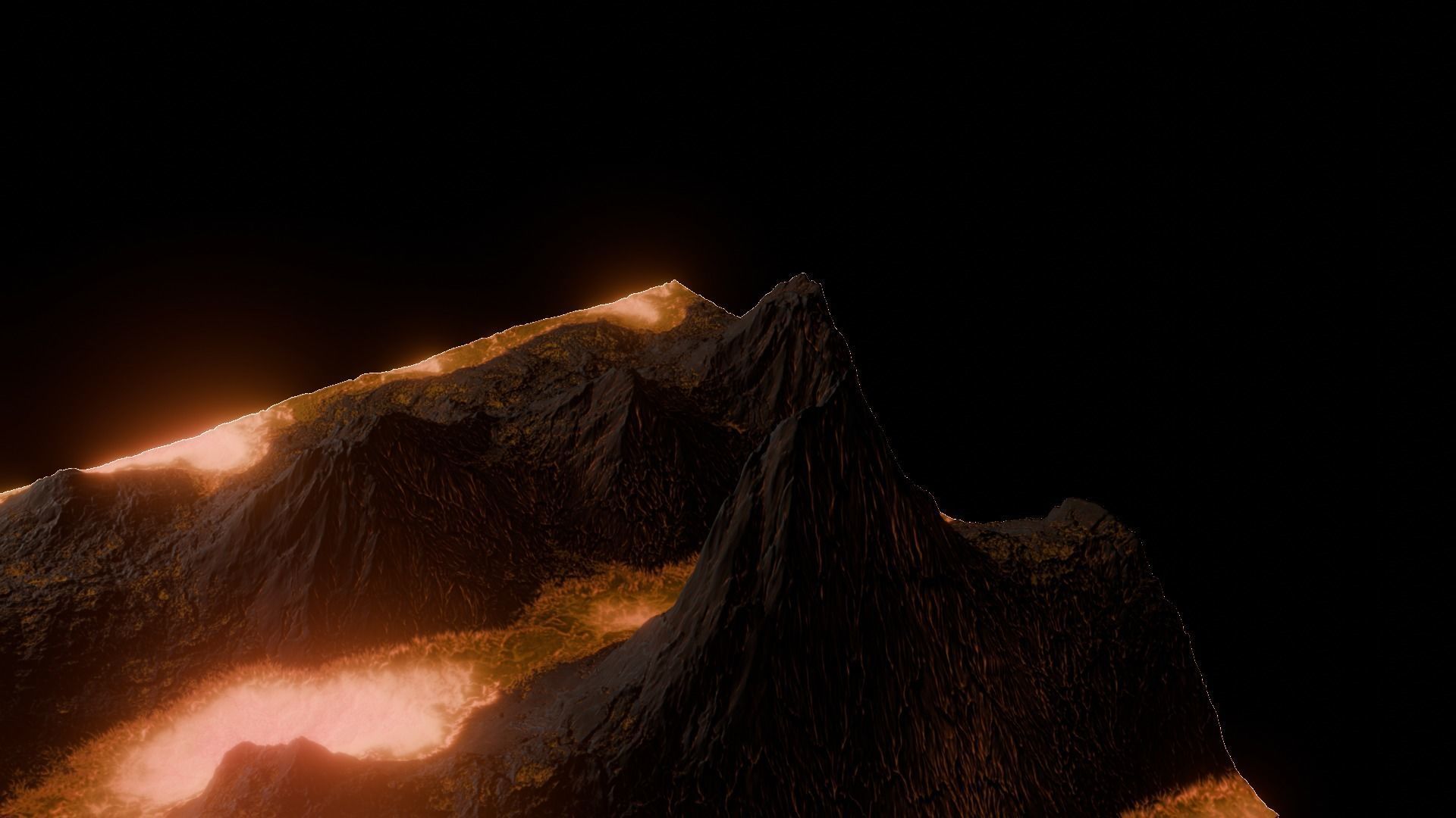 16k Infinite lava river Seamless height map and 3D terrain Low-poly 3D model_12