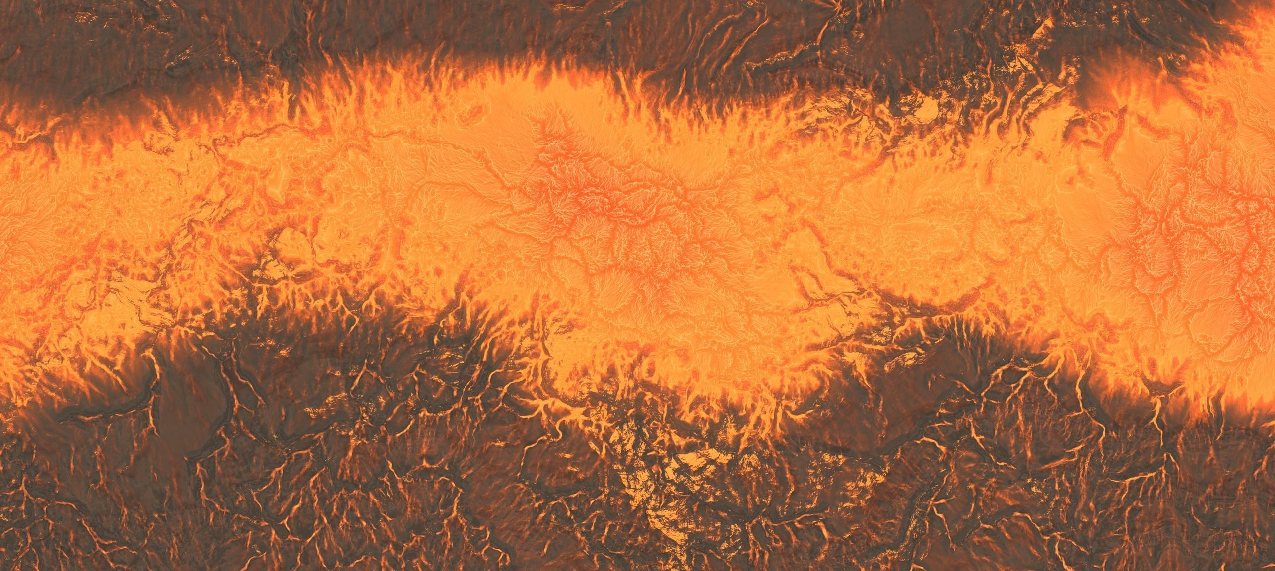 16k Infinite lava river Seamless height map and 3D terrain Low-poly 3D model_19