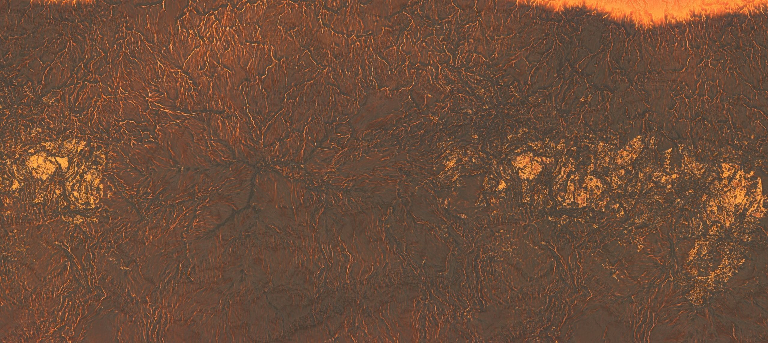 16k Infinite lava river Seamless height map and 3D terrain Low-poly 3D model_17