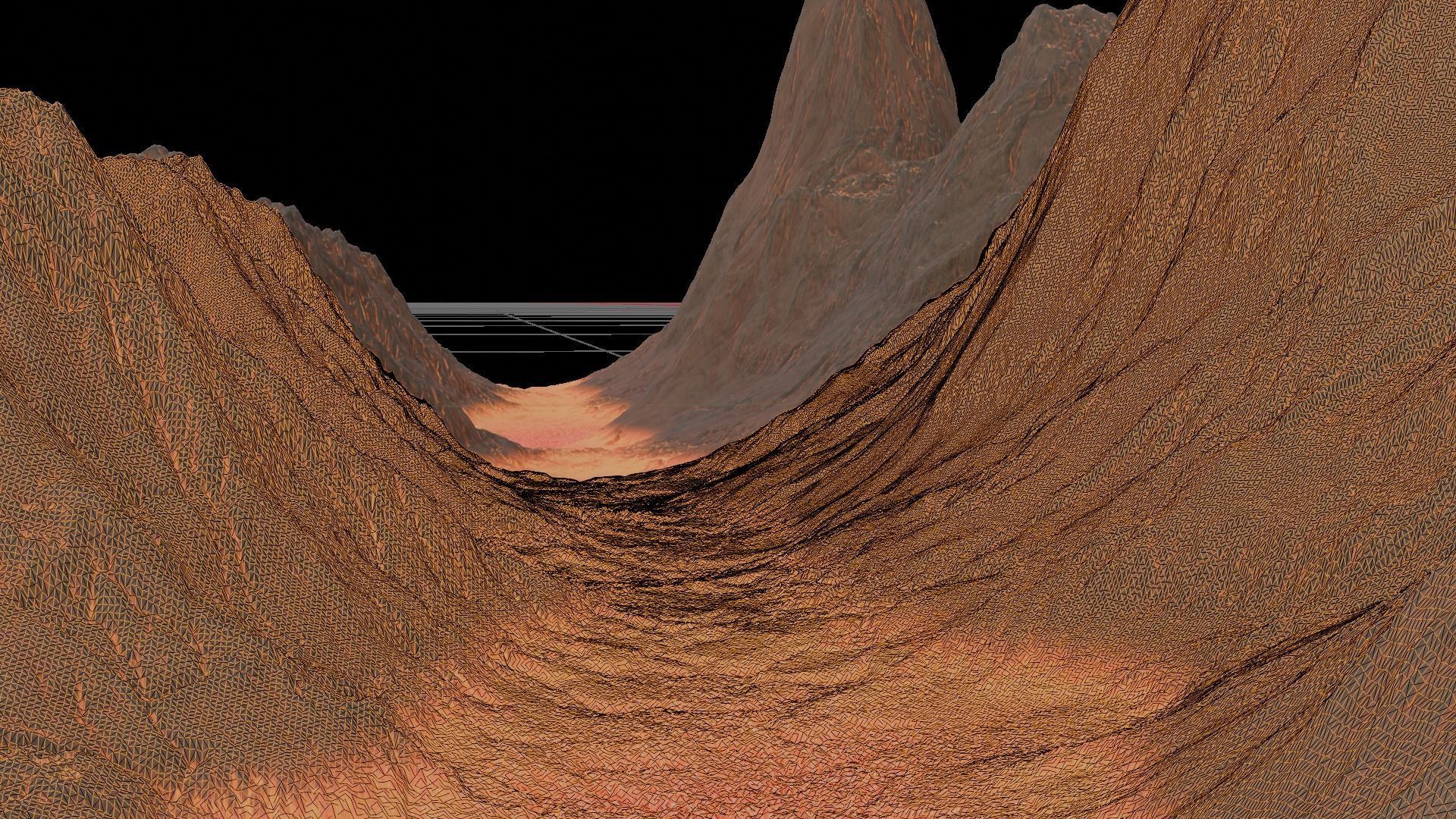 16k Infinite lava river Seamless height map and 3D terrain Low-poly 3D model_4
