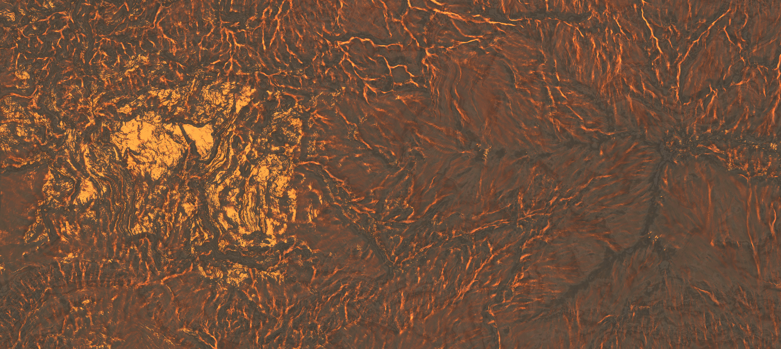 16k Infinite lava river Seamless height map and 3D terrain Low-poly 3D model_10