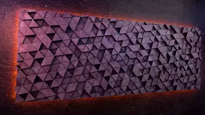 Geometric Triangle Wall Panels - CNC-Ready 3D Model STL Files