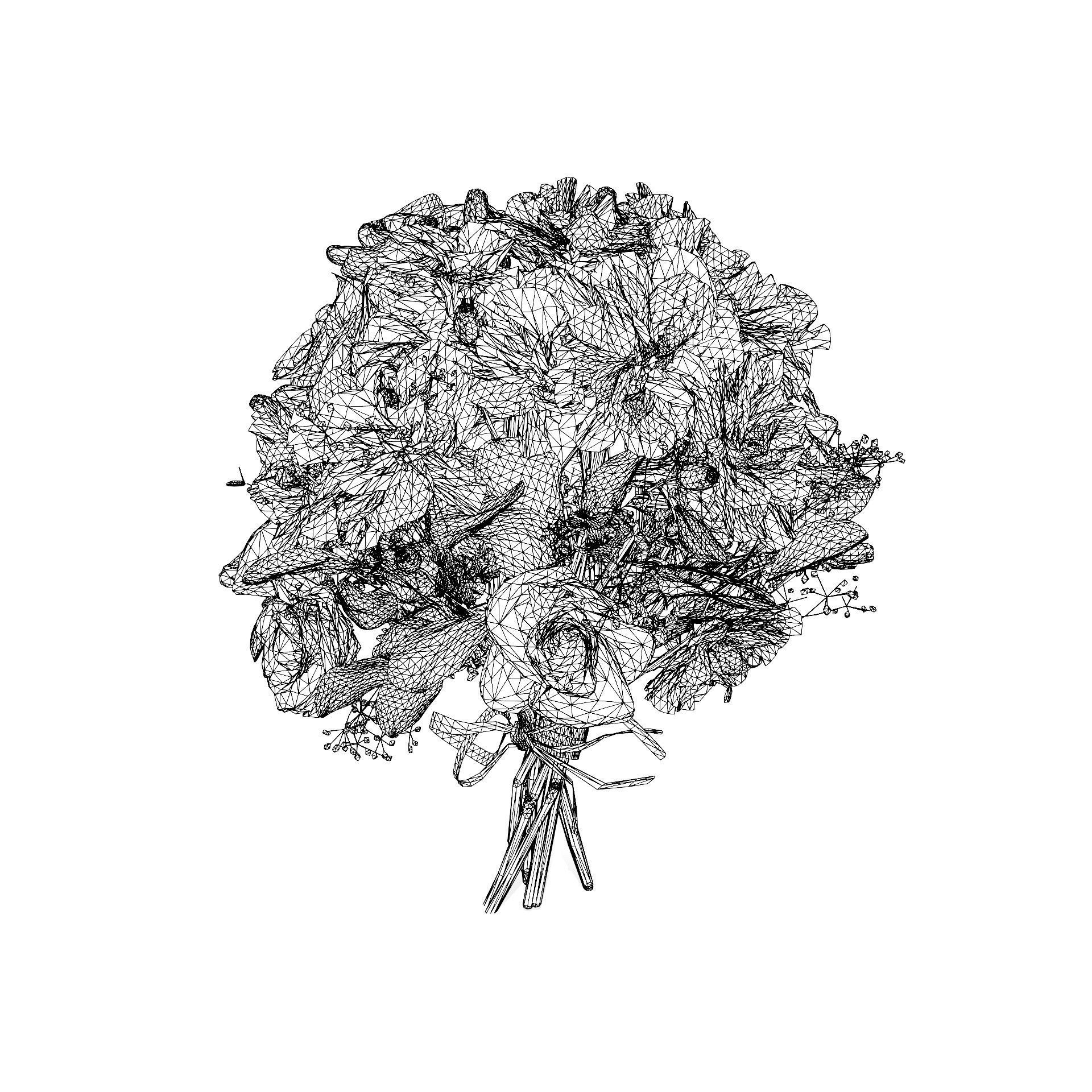 Vibrant Flower Bouquet 3D Model with free tutorial Low-poly 3D model_9