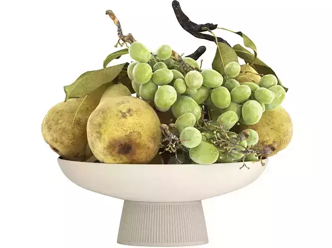 bowl of pears and grapes