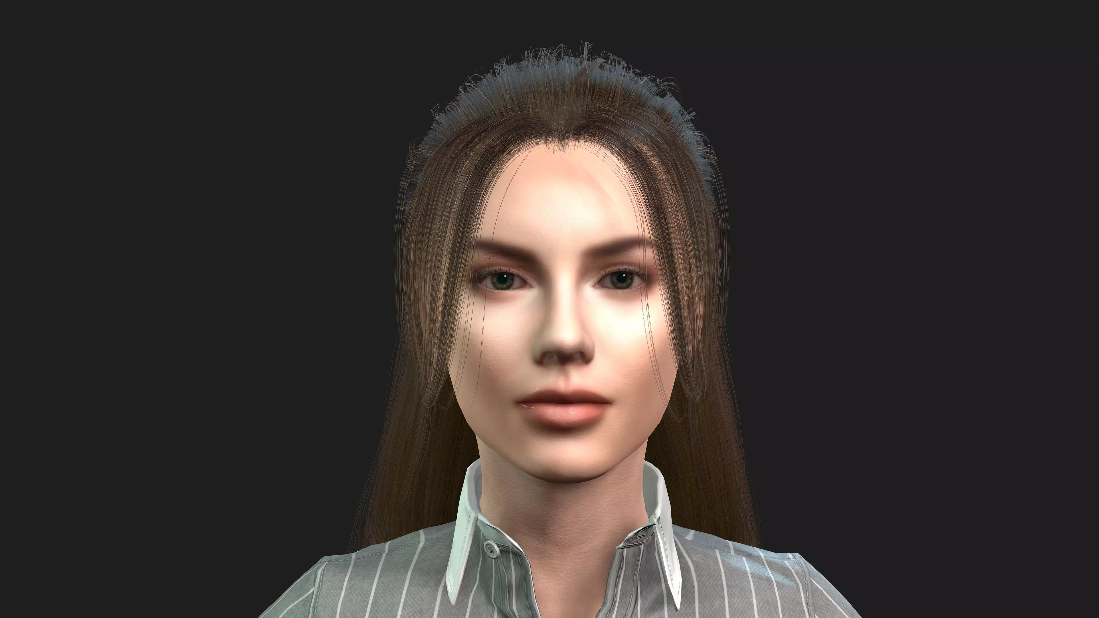 Realistic 3d Model of a Beautiful Girl Fully Rigged and Textured 3D model_0