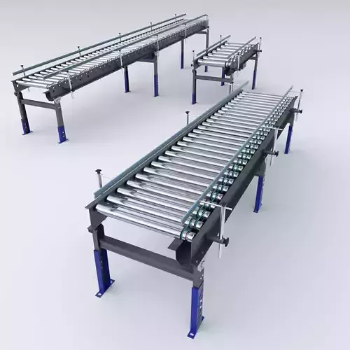 Roller Conveyor Adjustable and Rigged 3D model