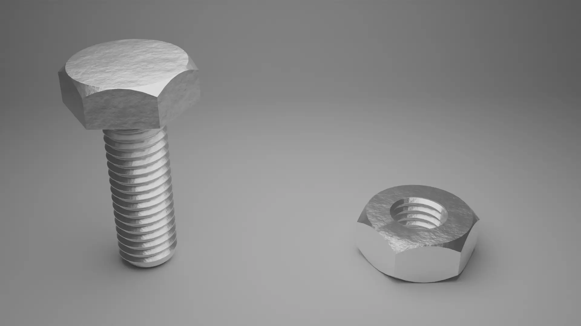 Bolt and Nut 3D model_0