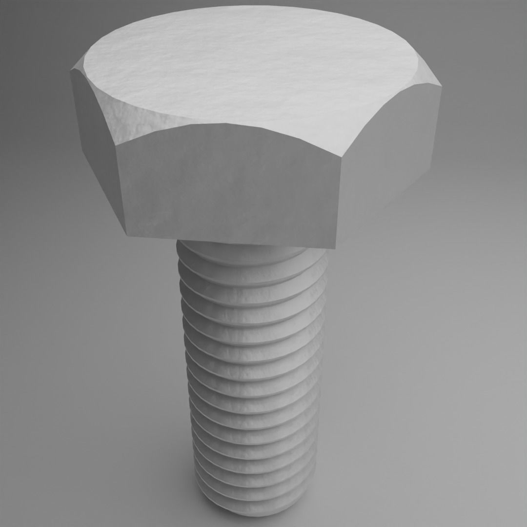 Bolt and Nut 3D model_2