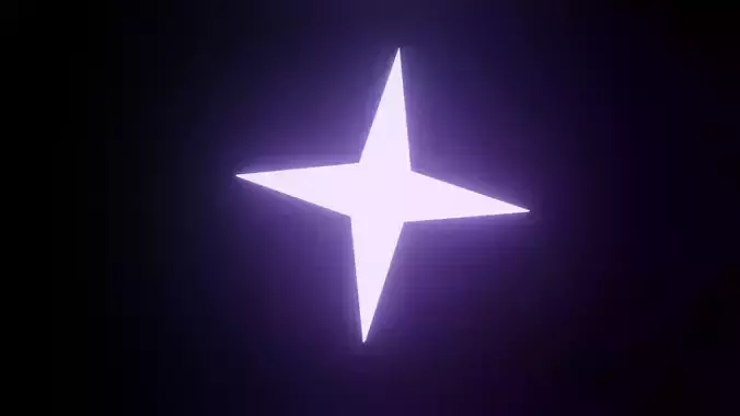 Glowing Purple Star Free 3D model