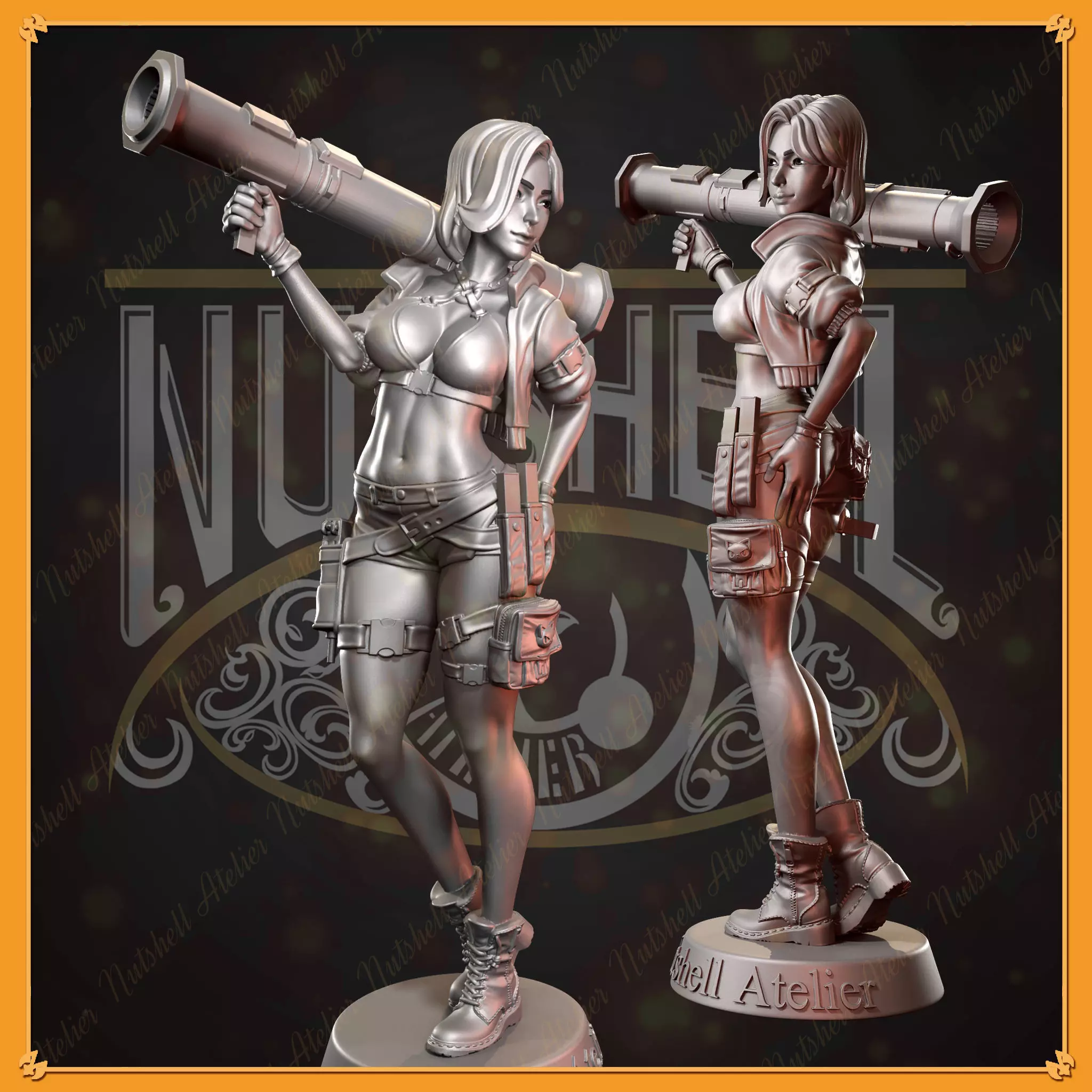 Nutshell Atelier - Anti-Tank girl Pose01 - NSFW 3D print model_0