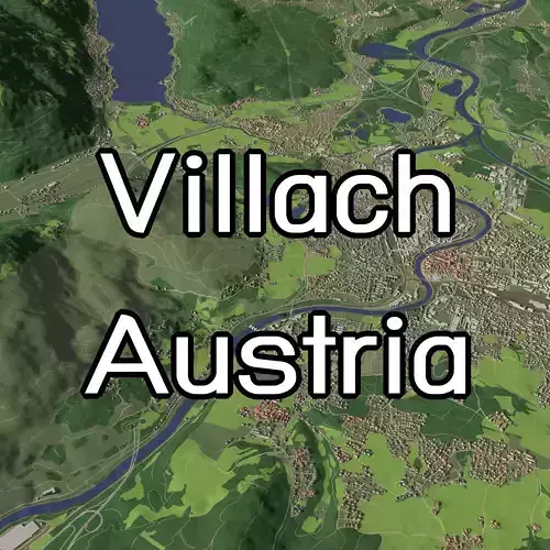 Villach Austria - city and urban 3D model