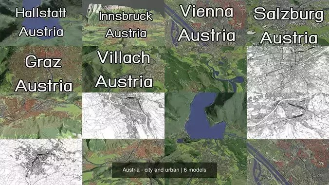 Austria - city and urban 3D Model Collection