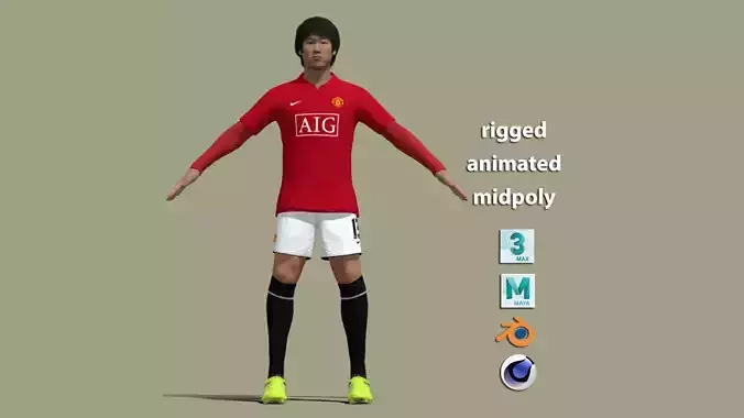 T-Pose Park Ji Sung Manchester United 2008 3D model