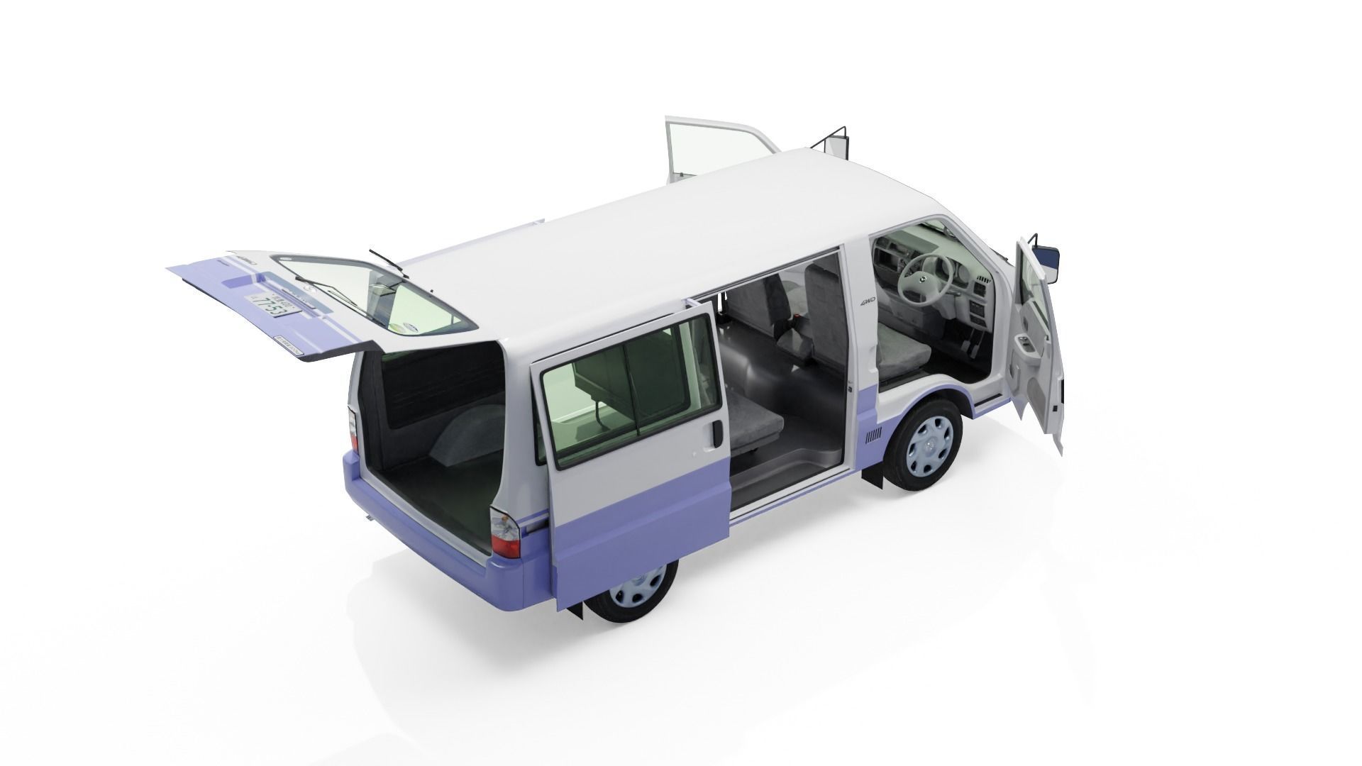 Mazda Bongo 2000 Low-poly 3D model_4