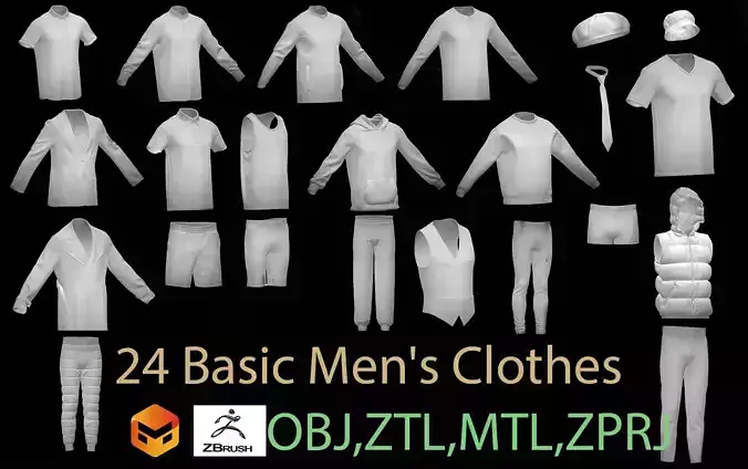Basic men s 24 clothes pack 