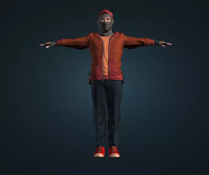 Gang Man 3D model_0