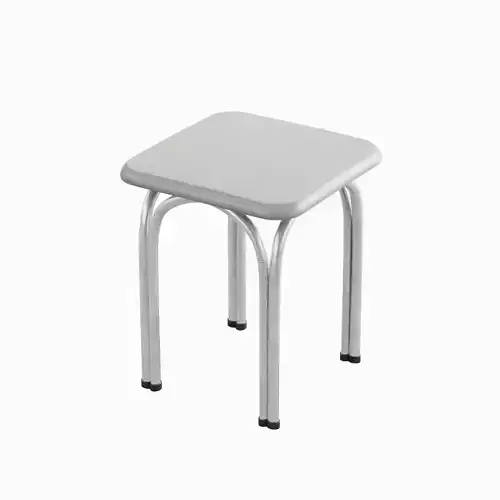 Silver Steel Stool 02