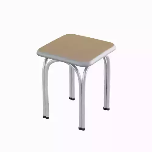 Silver Steel Stool 03