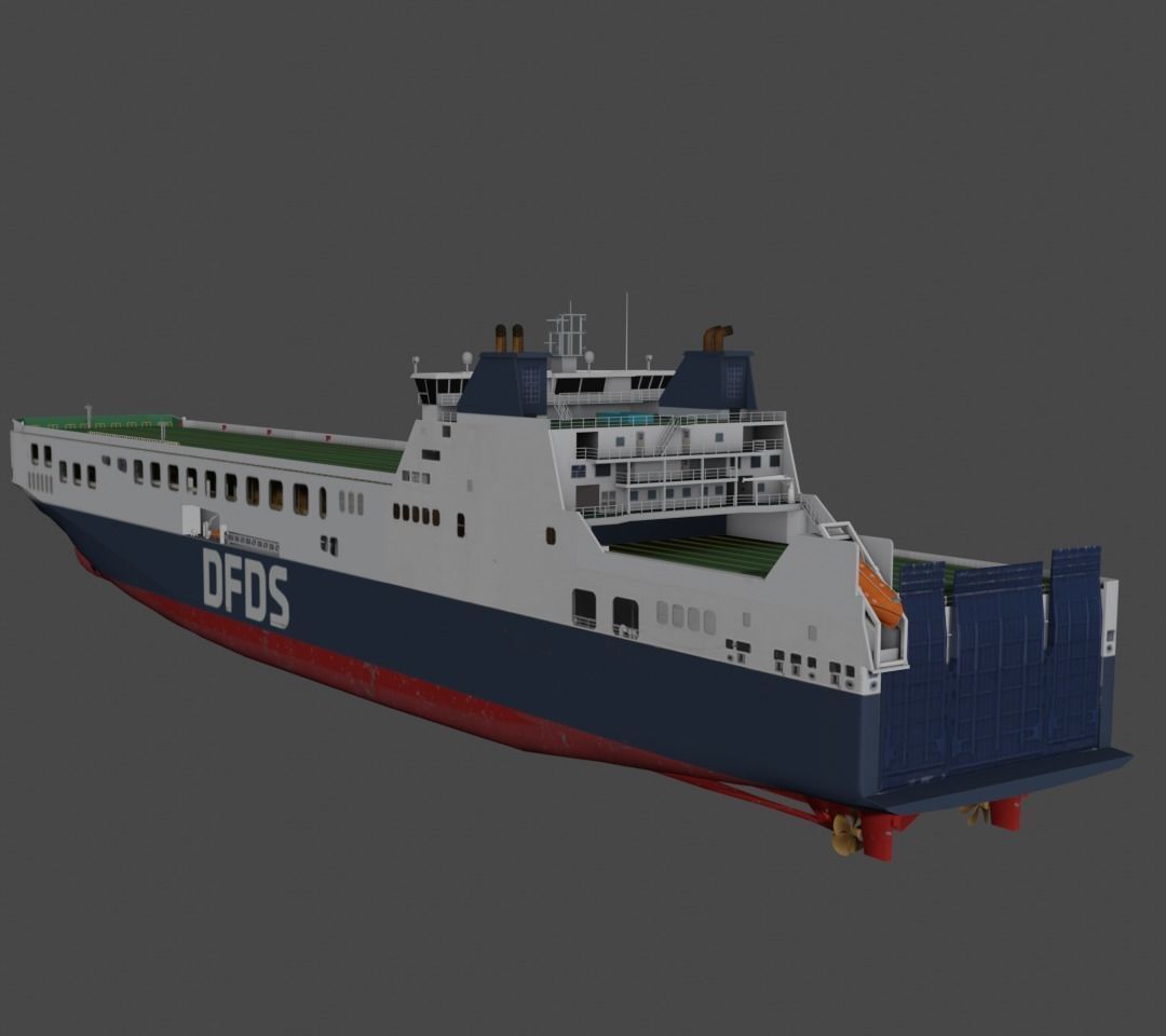 DFDS Ro-Ro Cargo Ship Low-poly 3D model_9